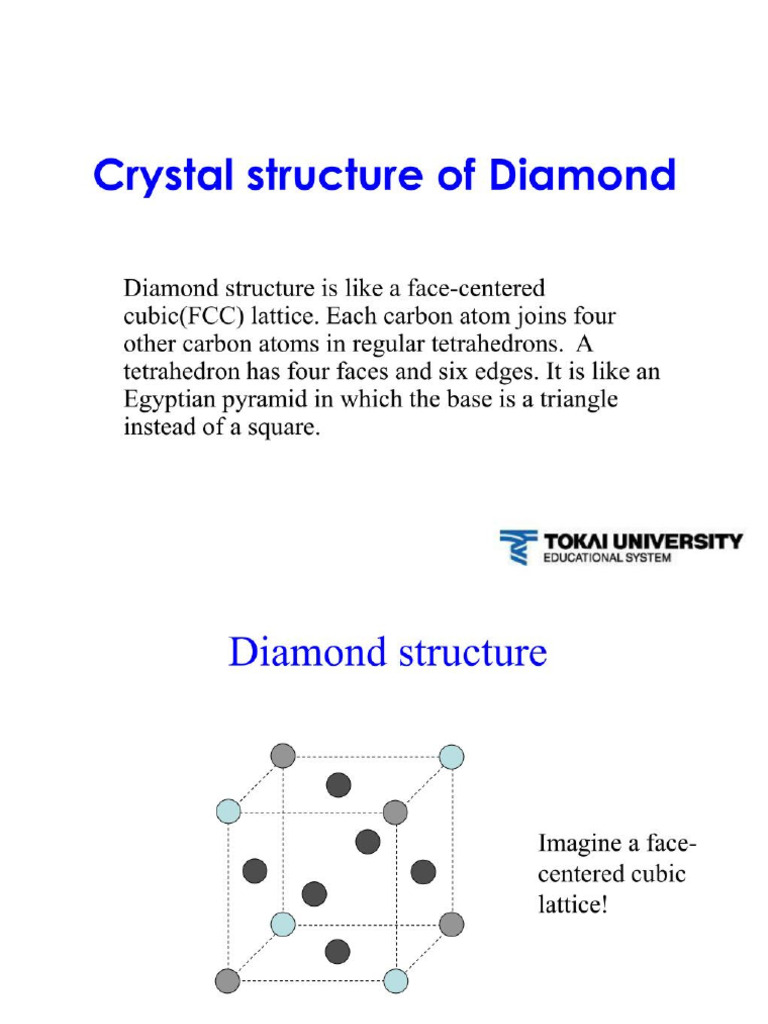 Crystal Structure of Diamond PowerPoint Presentation | PDF