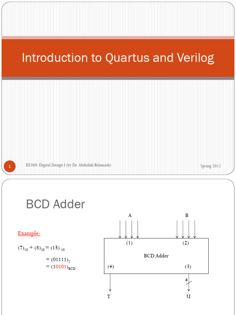 BCD Adder and Four-Bit Adder in Verilog | PDF | Digital Electronics ...