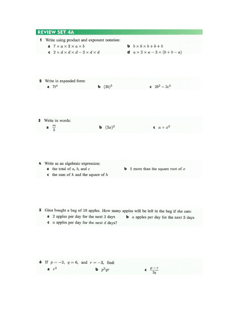 Exercise 4A1 | PDF