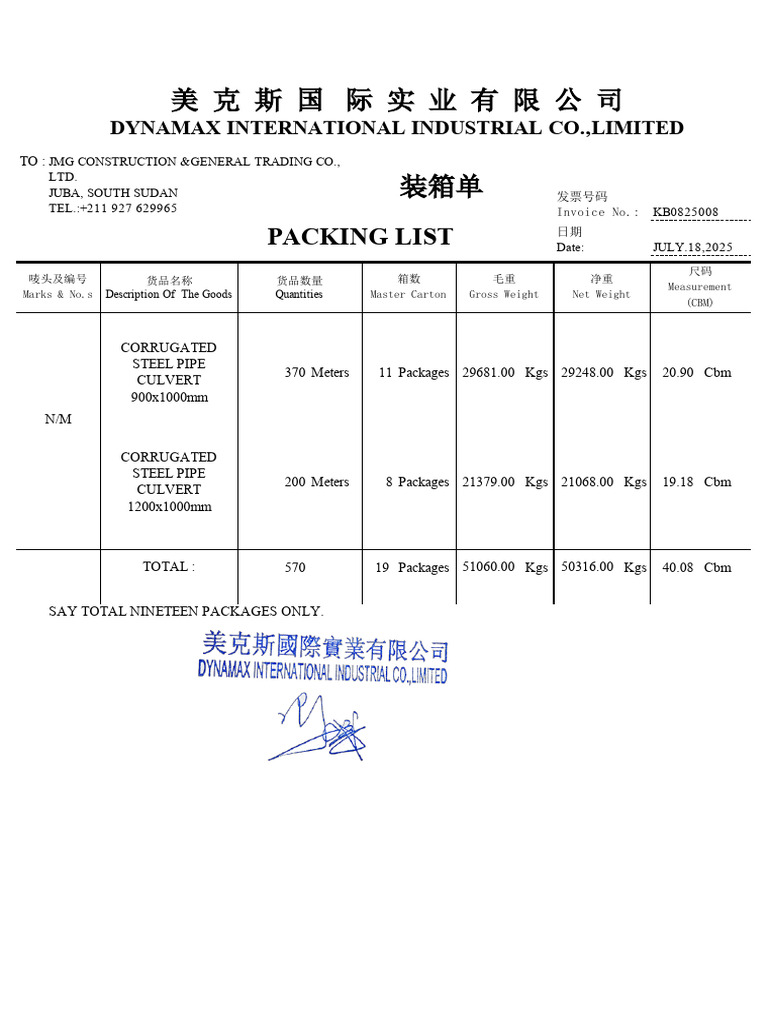 Packing List | PDF