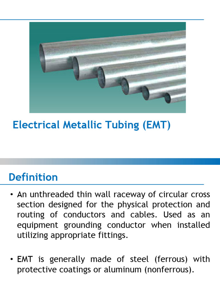 EMT Conduit Installation Guide | PDF | Equipment | Materials