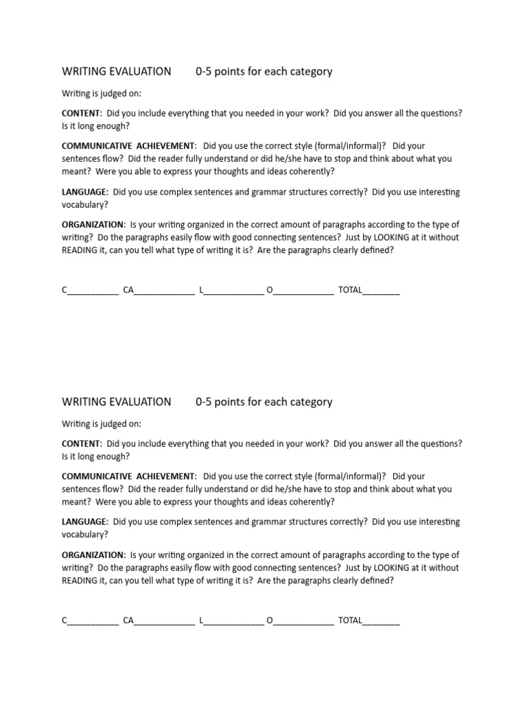 Writing Eval | PDF