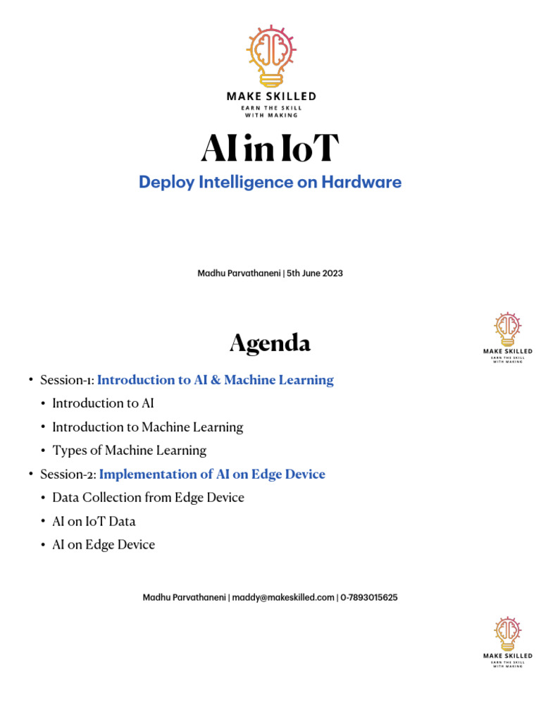 Ai in Iot - Nec FDP Session | PDF | Machine Learning | Artificial ...