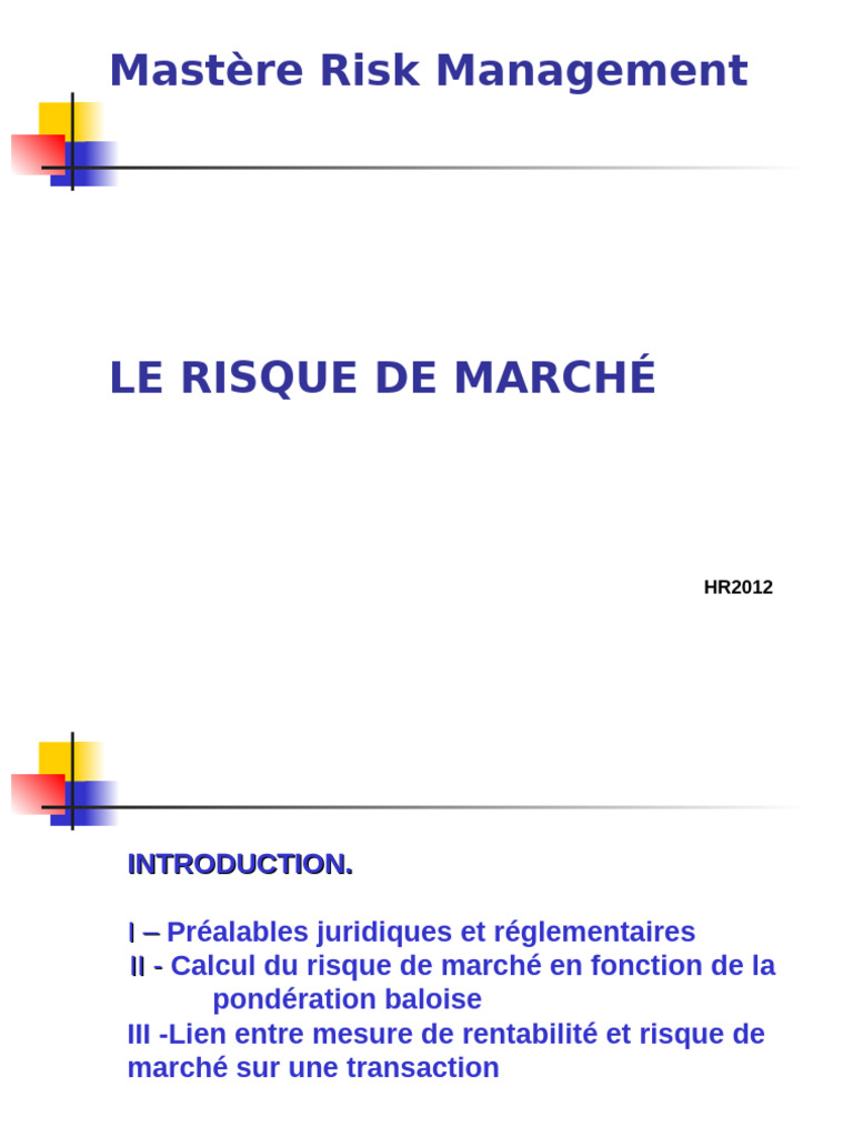Gestion du Risque de Marché en Tunisie | PDF | Risque | Banques