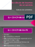 Administracion - Diapos Soy La 4 Formula Cálculo de Insumos de Un Servicio