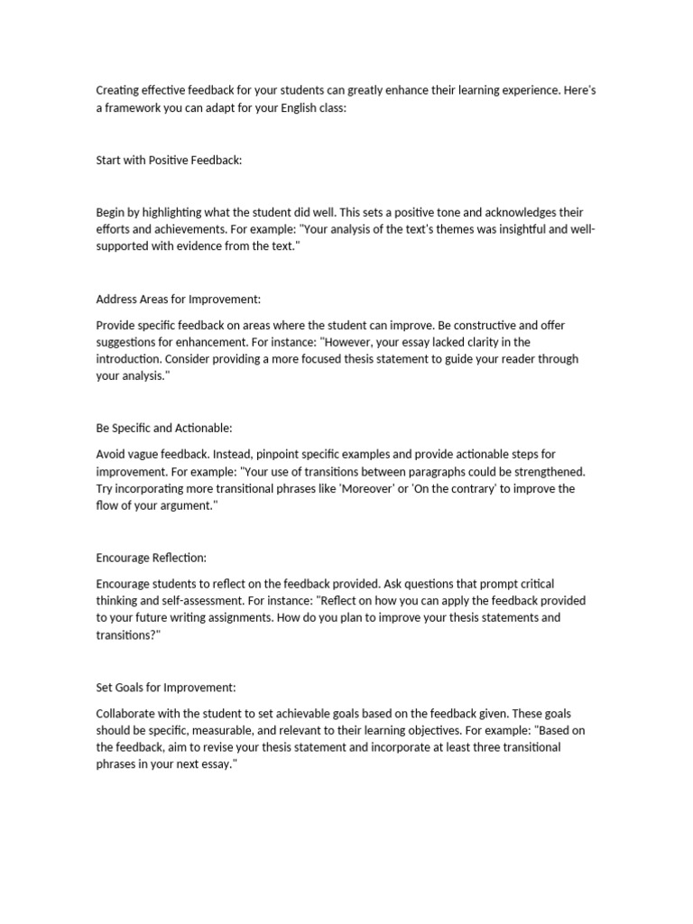 Effective Student Feedback Strategies | PDF