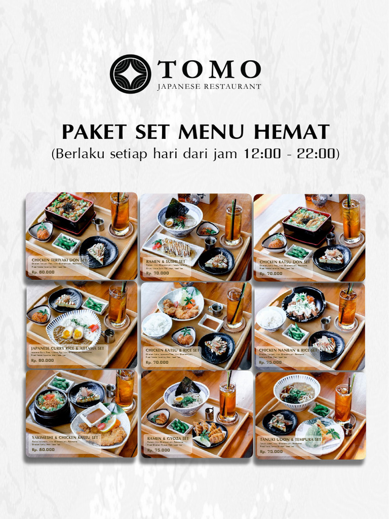 Affordable Japanese Set Menus | PDF | Sushi | Japanese Cuisine