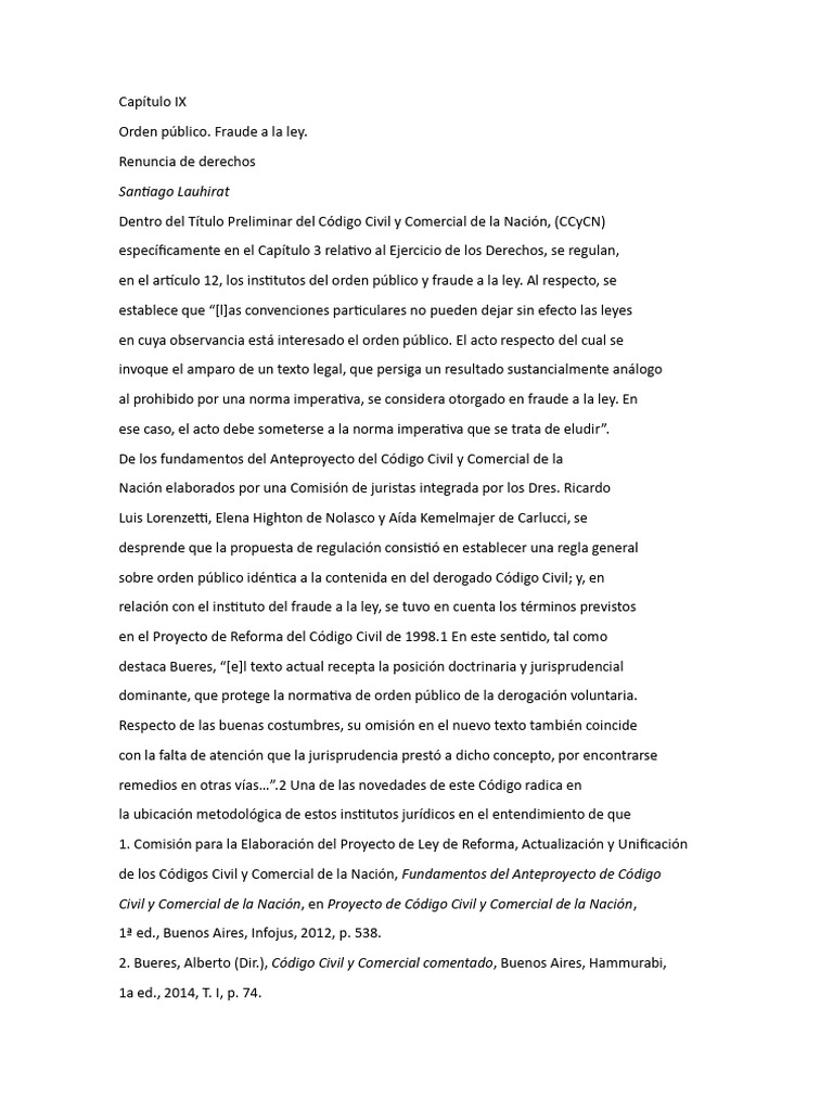 Orden Público y Fraude a la Ley en CCyCN | PDF | Divorcio | Moneda