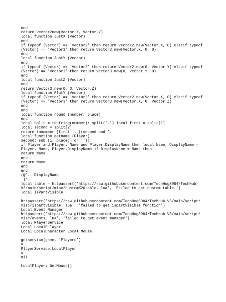 Vector Manipulation Functions in Lua | PDF