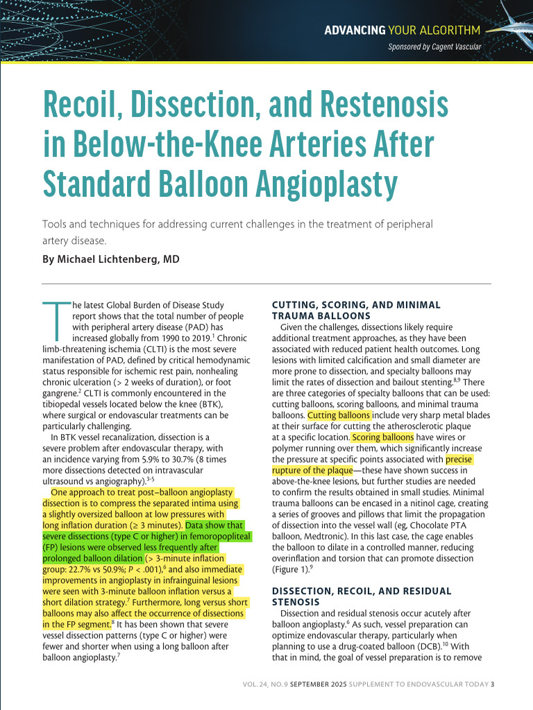 Managing Dissection in PAD Treatment | PDF | Interventional Radiology ...