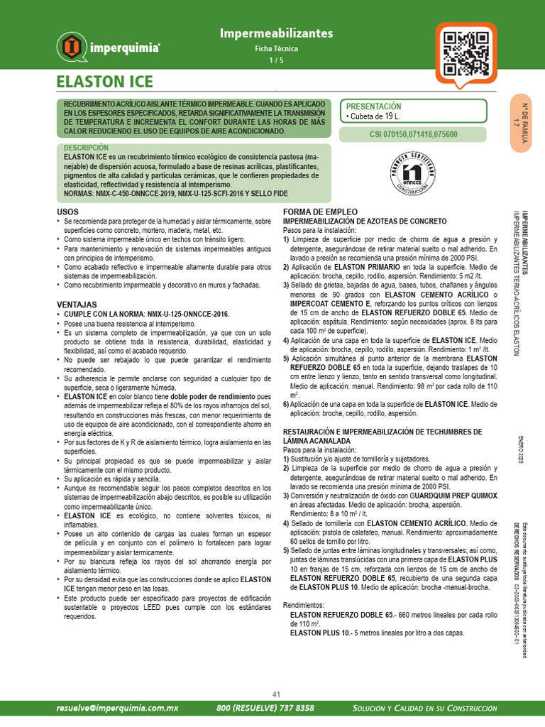 Elaston Ice | PDF | Hormigón | Aislamiento térmico