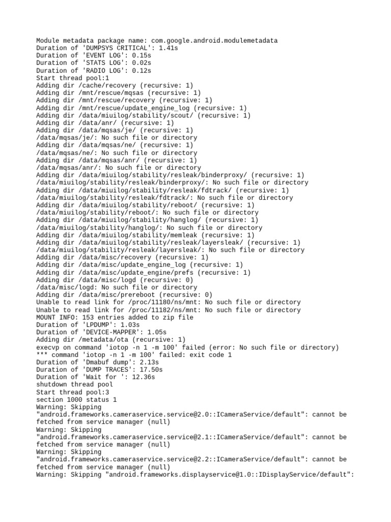 Android Module Metadata Log Analysis | PDF | Software | Operating ...
