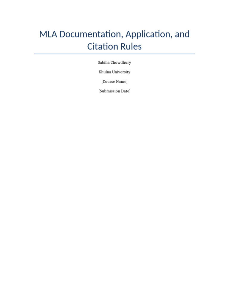 MLA Citation Rules and Guidelines | PDF