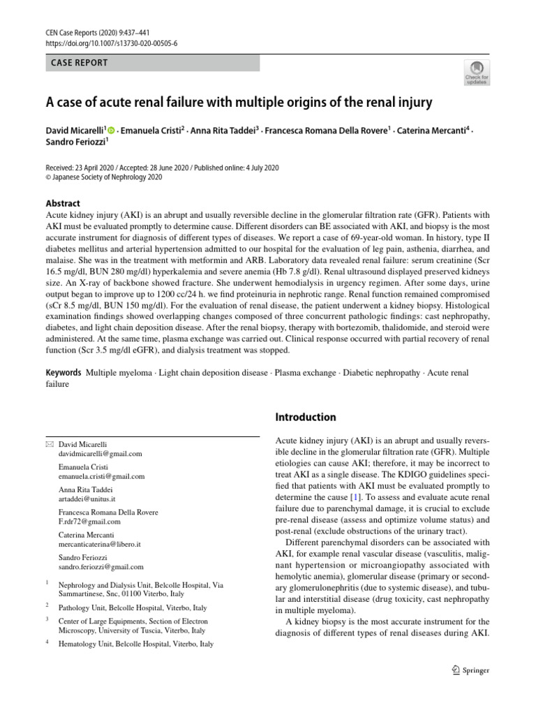 Acute Renal Failure: A Complex Case Study | PDF | Kidney Disease | Kidney