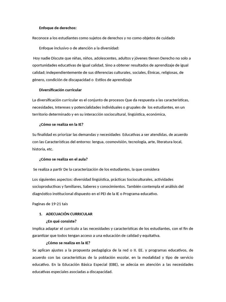 Educación Inclusiva: Derechos y Diversidad | PDF | Plan de estudios ...