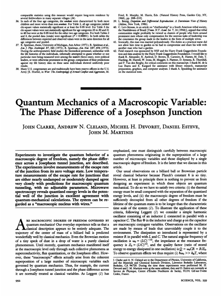 Quantum Mechanics of A Macroscopic Variable The Phase Difference of A ...