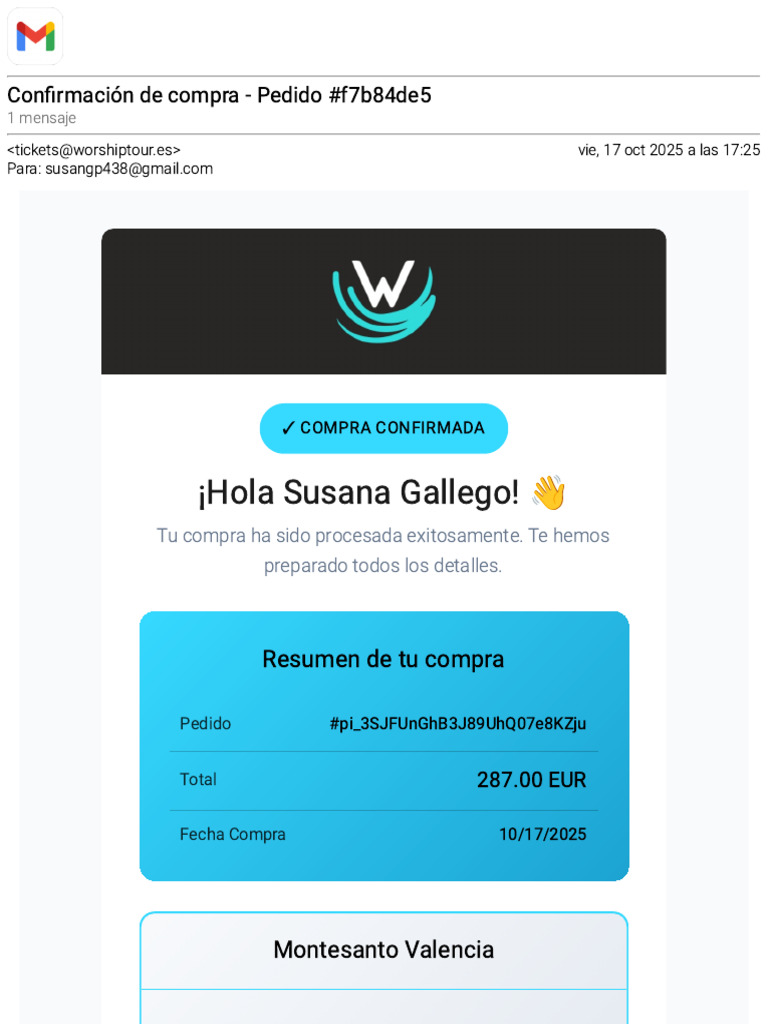 Gmail - Confirmación de Compra - Pedido #F7b84de5 | PDF