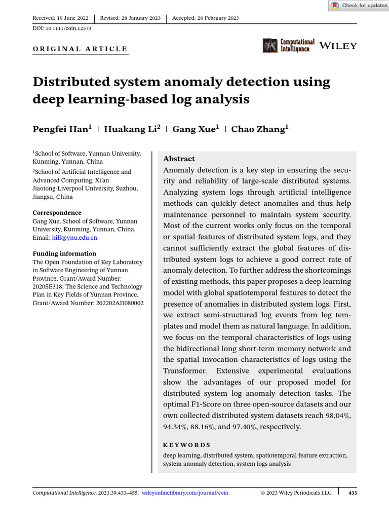 Computational Intelligence - 2023 - Han - Distributed System Anomaly ...