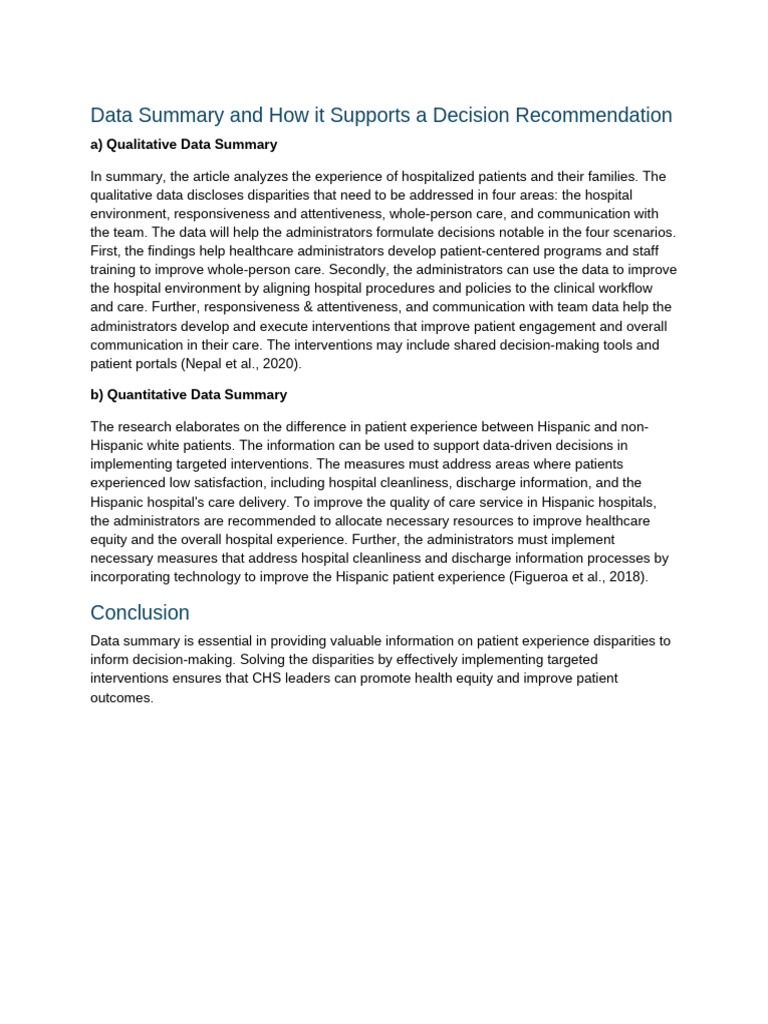 Patient Experience Data for Healthcare Decisions | PDF