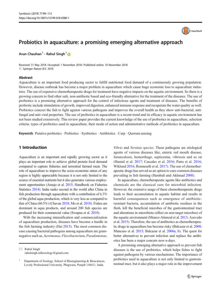 Probiotics as Alternatives in Aquaculture | PDF | Probiotic | Bacteria