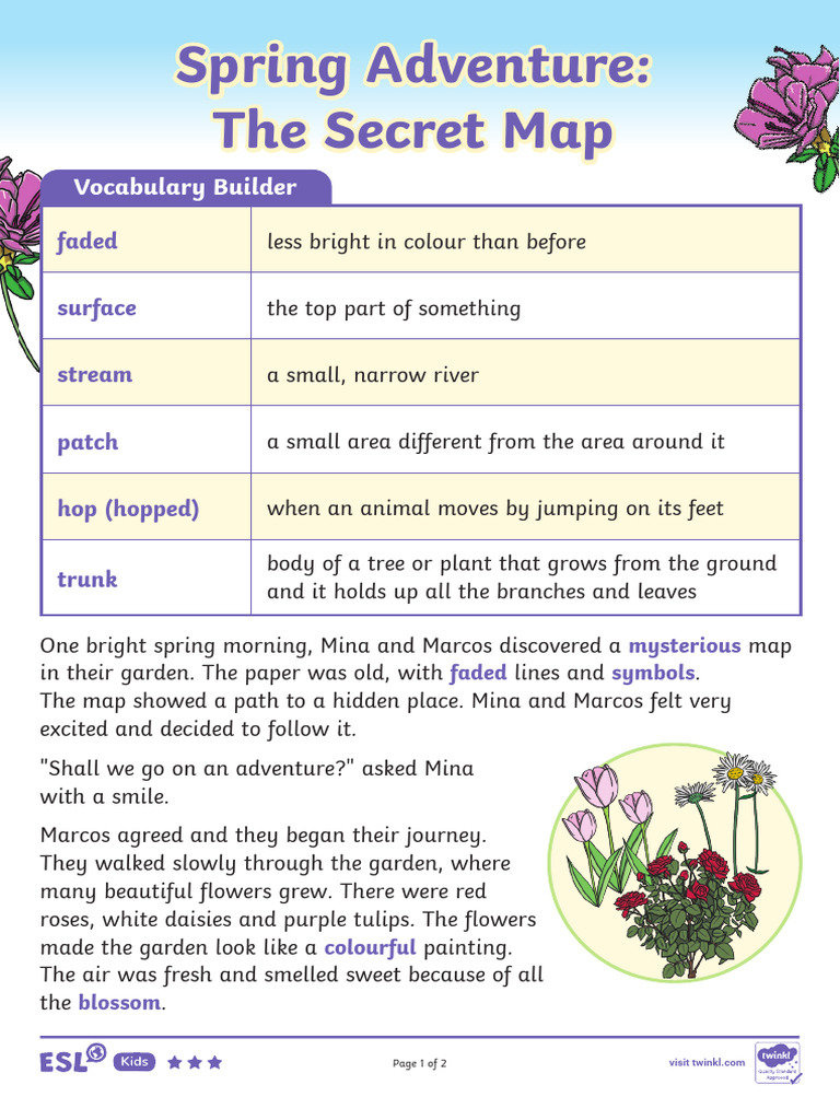 Spring Adventure-The Secret Map-Higher Ability | PDF | English As A ...