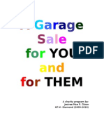 Thesis Program: A Garage Sale For You and For Them