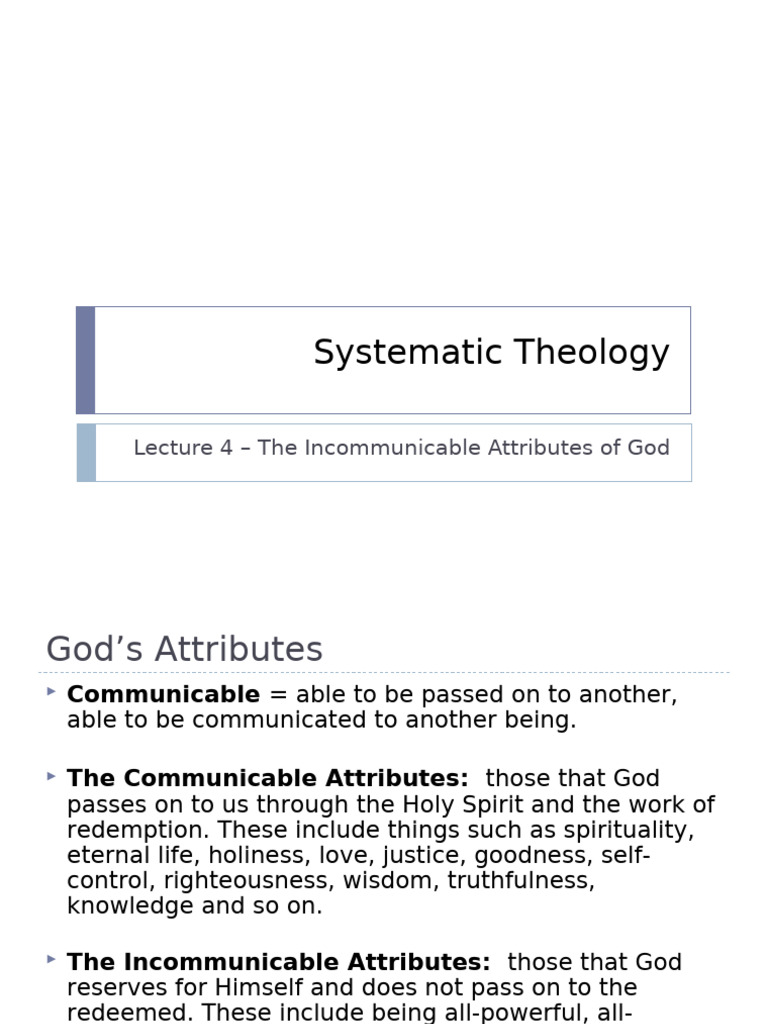 Incommunicable Attributes of God | PDF | Omnipotence | God