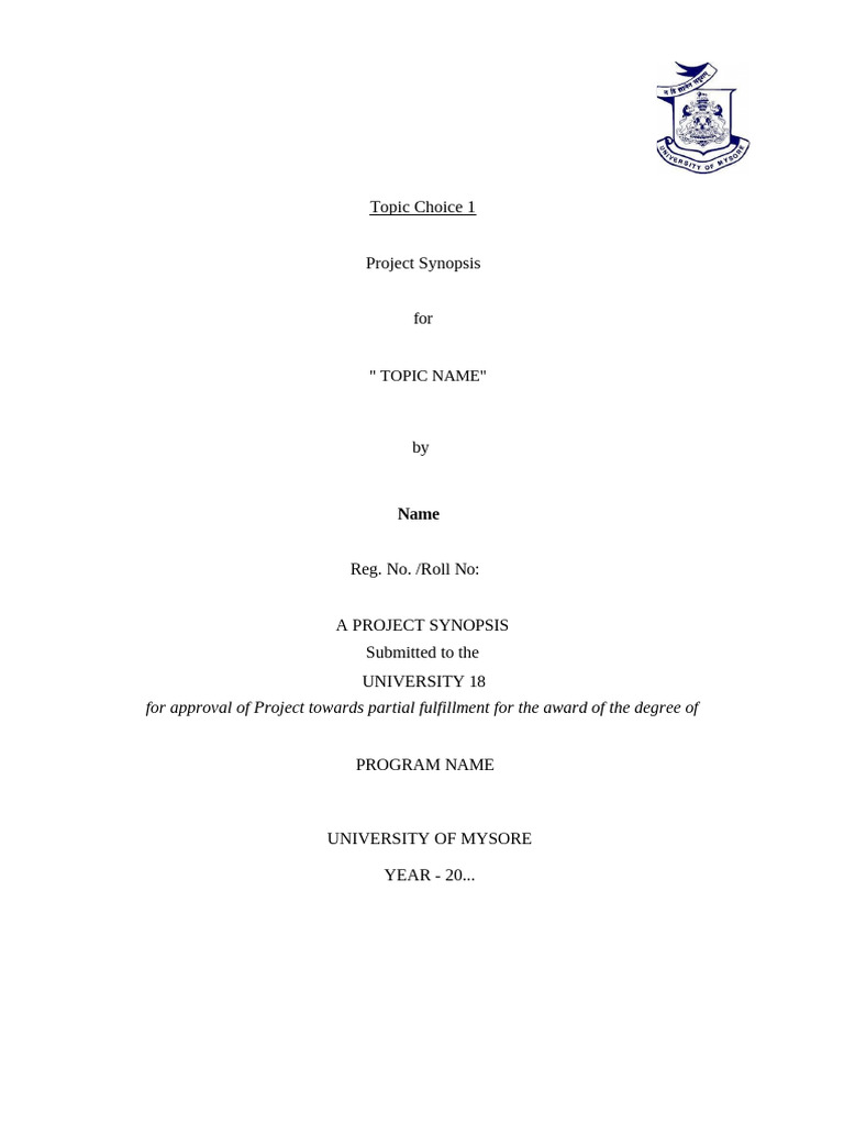 Project Synopsis Sample BCA MCA MSIT | PDF | Computer Engineering ...