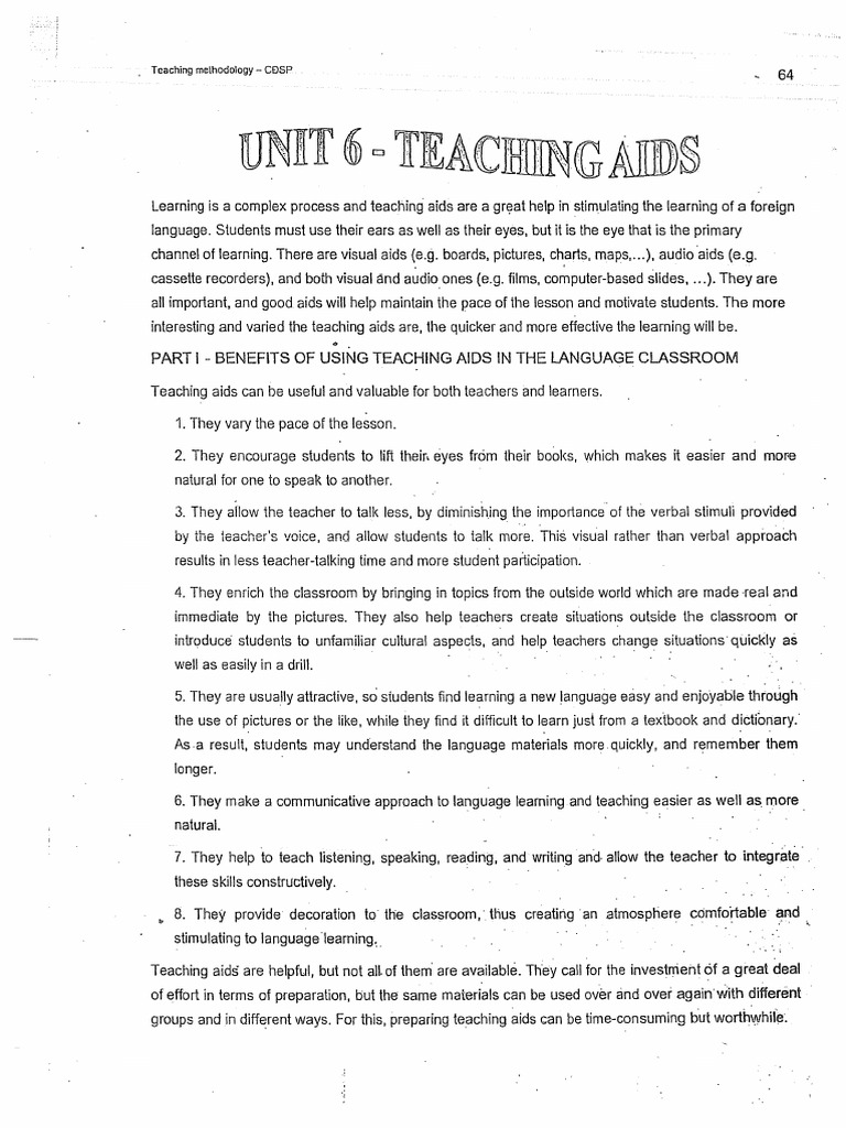 Effective Teaching Aids for Language Learning | PDF | Teachers | Learning