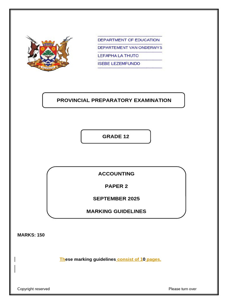 Grade 12 Accounting Marking Guidelines | PDF | Debits And Credits ...