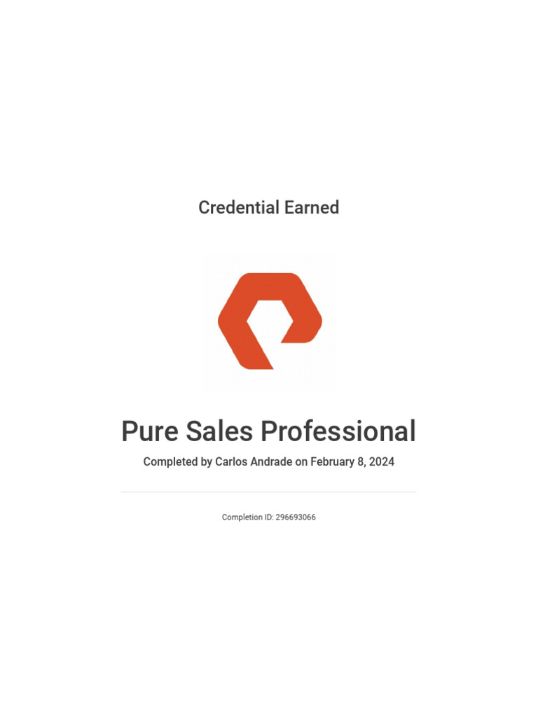 Pure Sales Professional - Pure Storage Learning | PDF