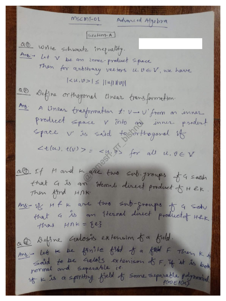 MSCMT-P Complete Assignment 1st Year Ramesh Kumar - Bishnoi | PDF