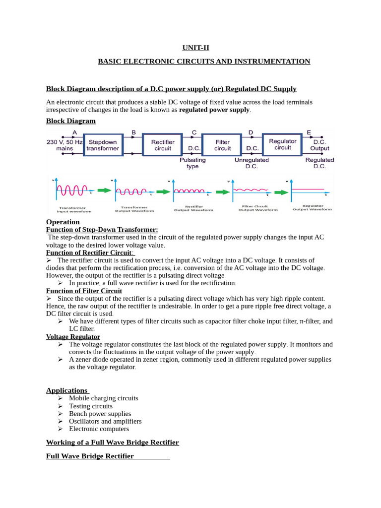 Regulated DC Power Supply Overview | PDF | Rectifier | Amplifier