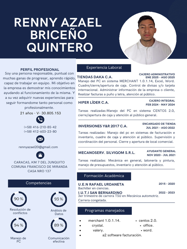 Currículum de Renny Briceño Quintero | PDF | Software | Informática