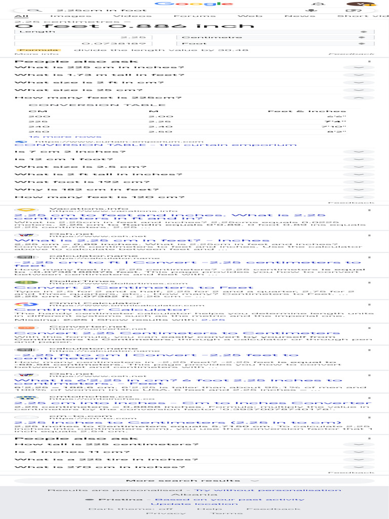 2.25cm in Foot - Google Search | PDF | Foot (Unit) | Inch