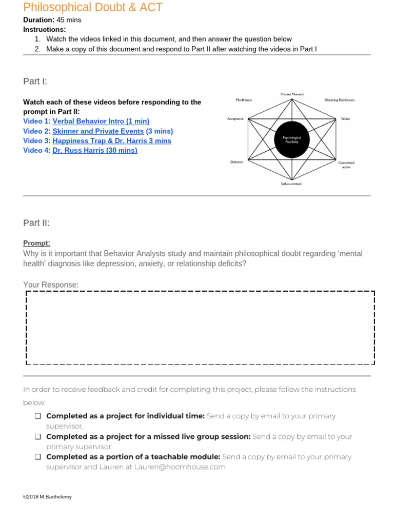 Activity - Philisophical Doubt - ACT Introduction | PDF