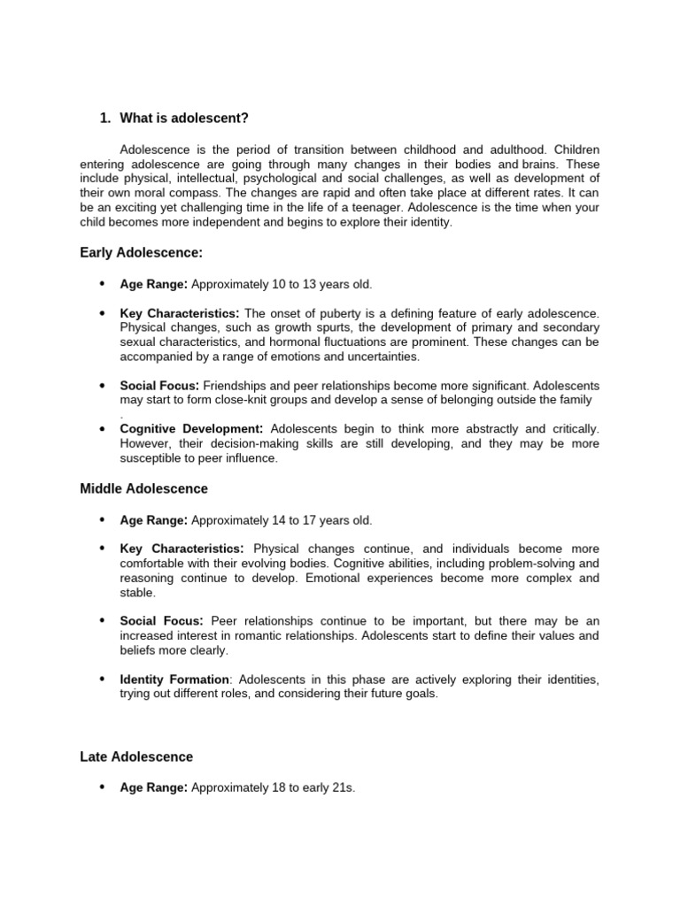 Understanding Adolescent Development | PDF | Adolescence ...