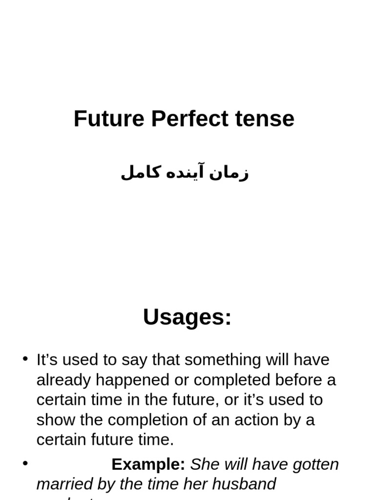 Future Perfect Tense | PDF