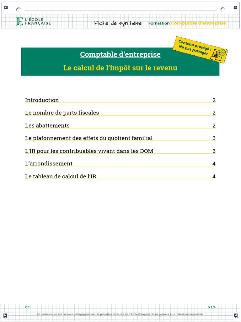 Calcul de l'impôt sur le revenu | PDF | Impôt sur le revenu | Finance ...