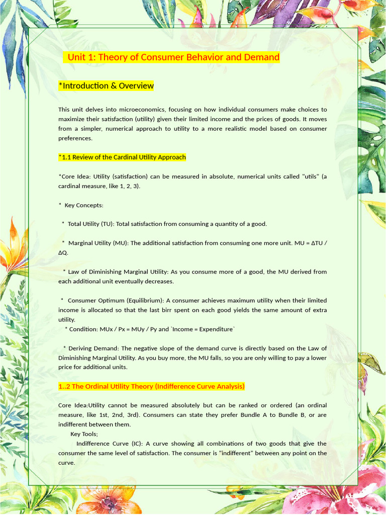G-11 Economics Short Notes On Unit 1-4 PDF | PDF | Gross Domestic ...