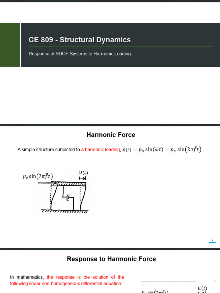 Harmonic Response of SDOF Systems | PDF | Resonance | Damping