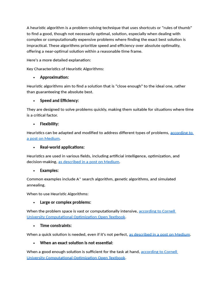 A Heuristic Algorithm Is | PDF