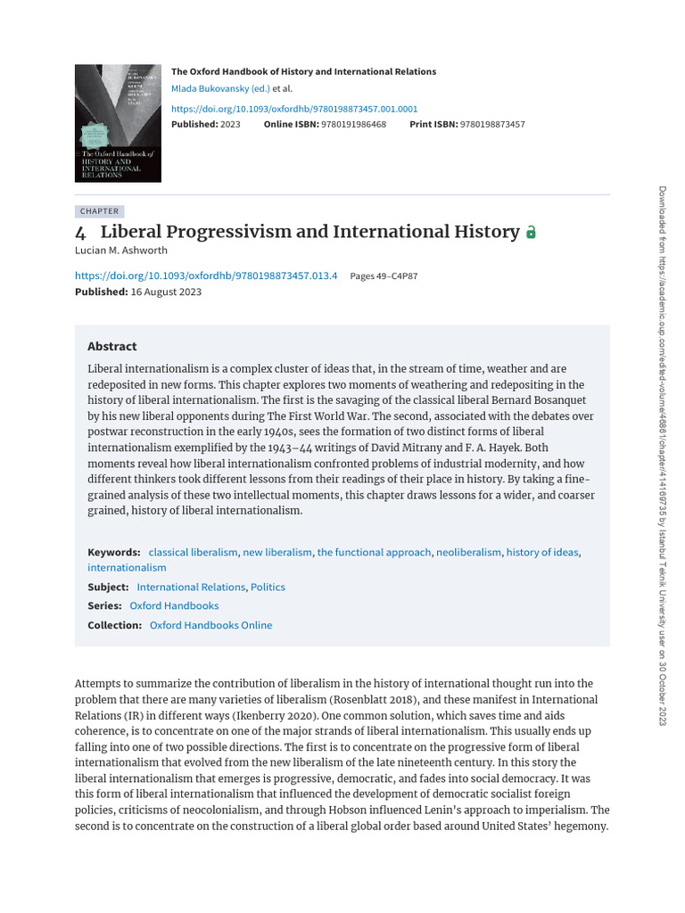 4 Liberal Progressivism and International History: Lucian M. Ashworth ...