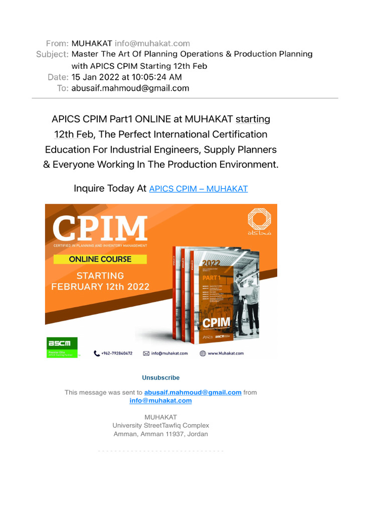 Master The Art of Planning Operations & Production Planning With APICS ...