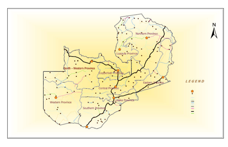 Zambian Map with Provinces and Districts | PDF