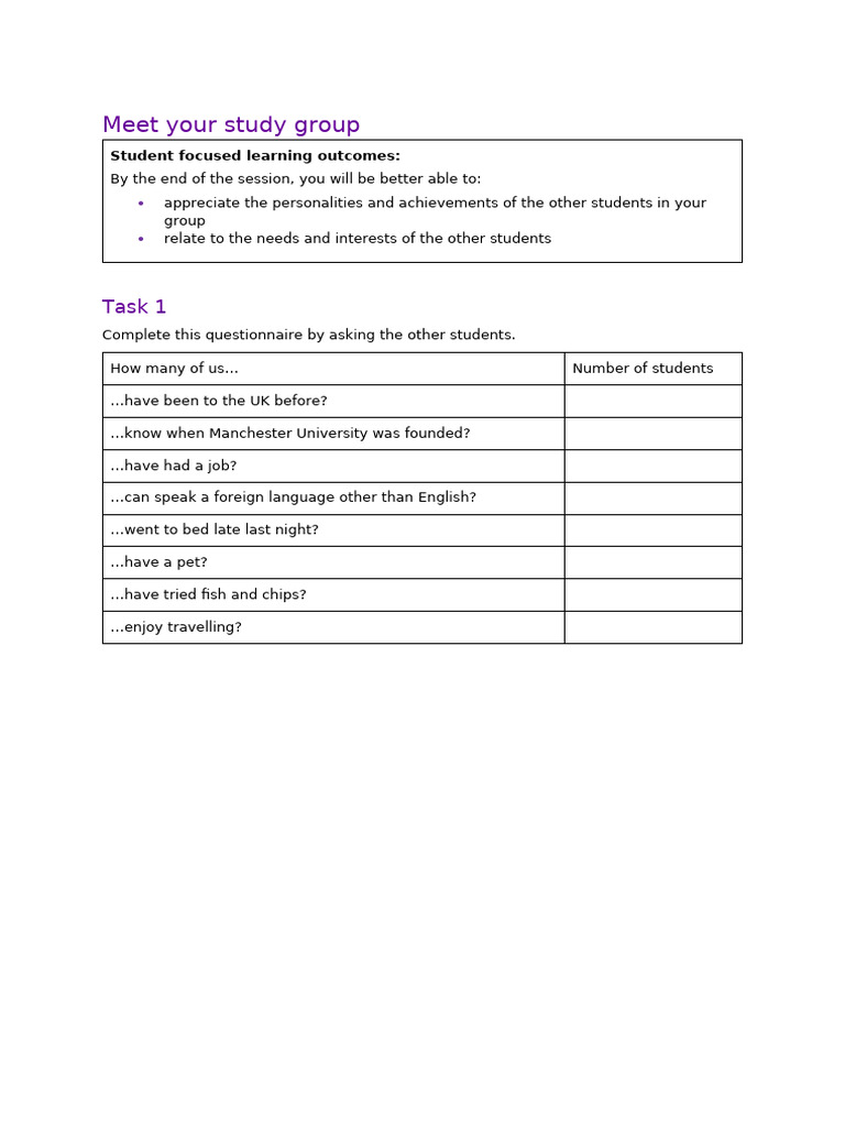 Meet Your Study Group SB | PDF