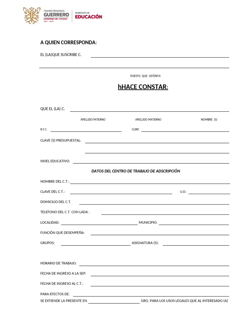 Formato Constancia Actual | PDF