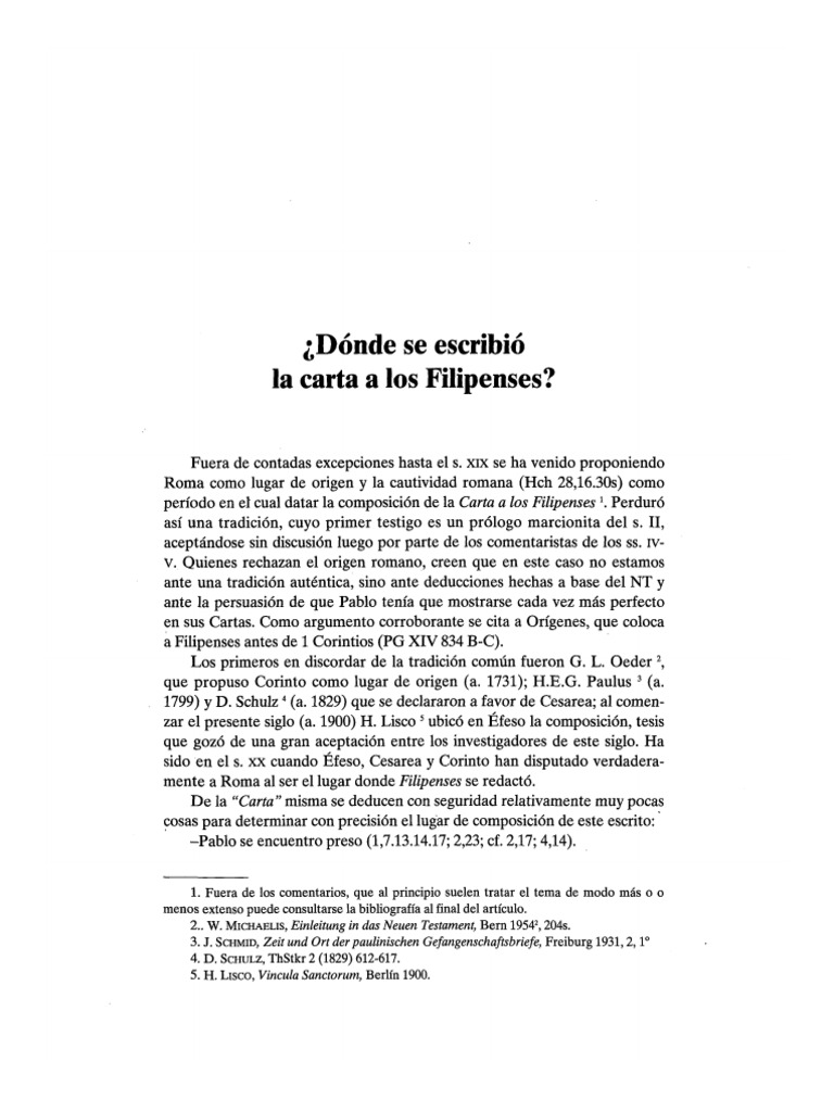 Origen de la Carta a los Filipenses | PDF | Pablo el apóstol | Epístola ...