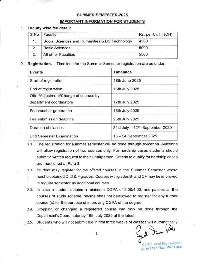 Summer Semester 2025 Registration Guide | PDF | Educational Stages ...
