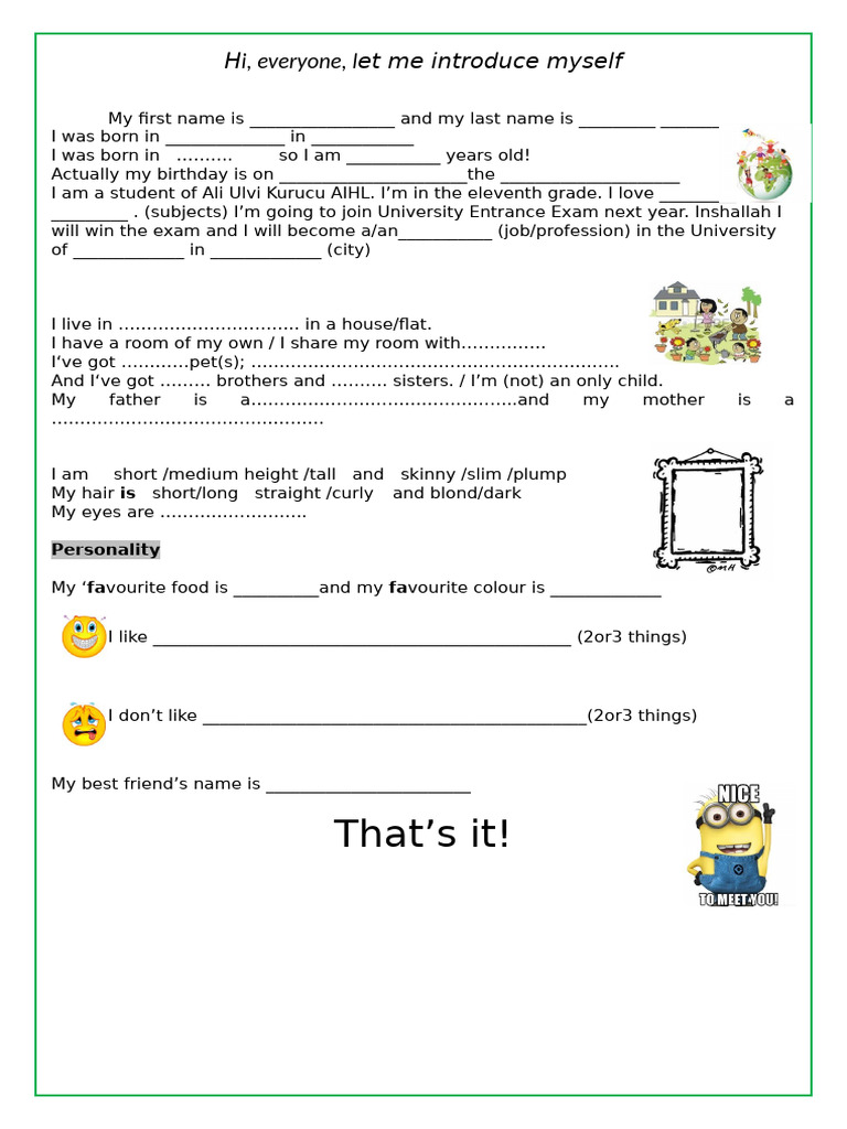 Personal Introduction Template | PDF